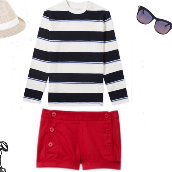 Aritzia Pants - Aritzia Talula Starboard Red Nautical Shorts 2